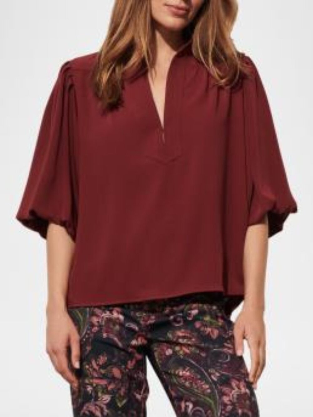 NEW FIGUE Dani Top Blouse in Zinfandel Red Size XXL Retail $448!
